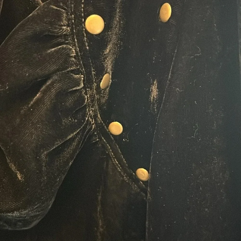 Boston Proper black velvet bolero jacket‎ brass studs